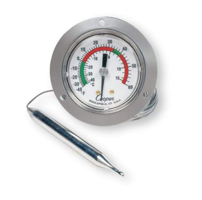 Cooper-Atkins مقياس حرارة لوحة ضغط البخار Cooper-Atkins 6142-58-3 مع حافة أمامية، اتصال خلفي، معتمد من NSF، قرص 2 بوصة، 20' 4" كابيلاري مع لمبة، نطاق درجة حرارة -40/60°F أو -40/15°C - Image 5