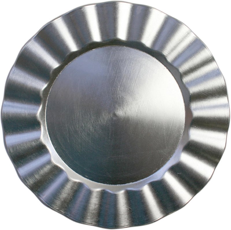 ChargeIt by Jay Charge It by Jay Ruffled Charger Plate 13 Decorative Melamine Service Plate for Home Professional Dining Perfect for Upscale Events Dinner Parties Weddings Banquets Catering 1 Piece Silver - Image 1
