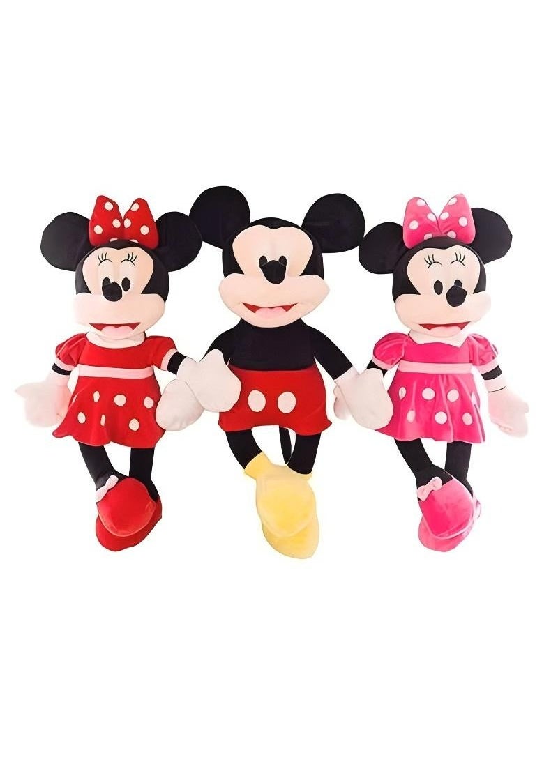 SISGL - 3-Piece Lovely Mickey And Minnie Mouse Stuffed Animal Throw Plushie Pillow Doll Soft Fluffy Friend Hugging Cushion-Present For Every Age And Occasion - Image 1