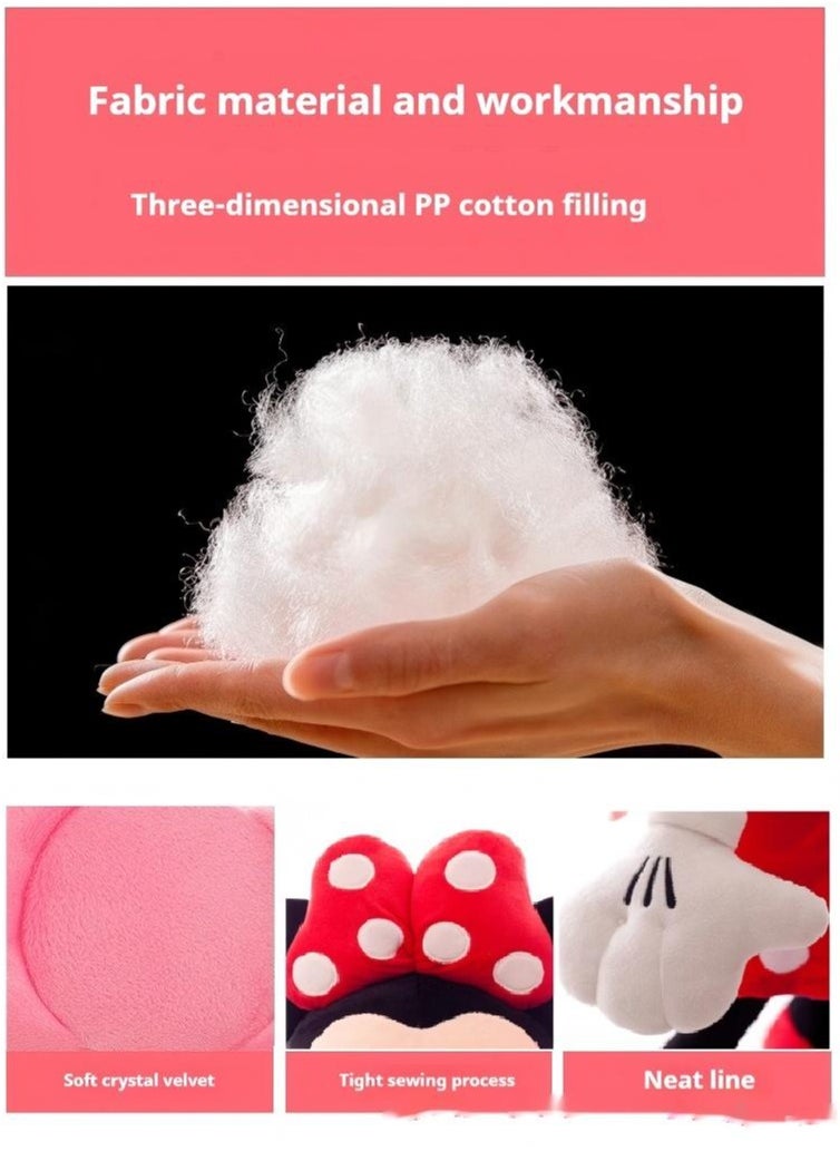 SISGL - 3-Piece Lovely Mickey And Minnie Mouse Stuffed Animal Throw Plushie Pillow Doll Soft Fluffy Friend Hugging Cushion-Present For Every Age And Occasion - Image 1