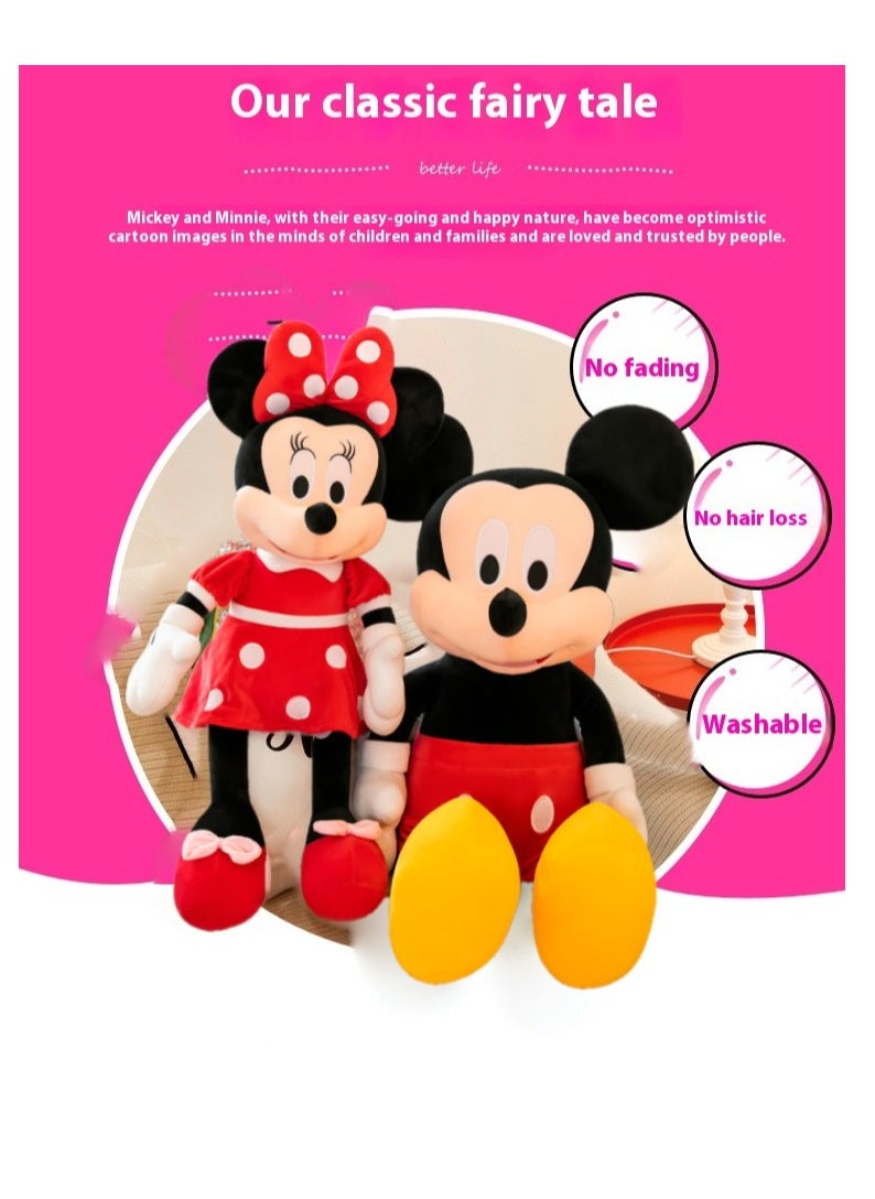 SISGL - 3-Piece Lovely Mickey And Minnie Mouse Stuffed Animal Throw Plushie Pillow Doll Soft Fluffy Friend Hugging Cushion-Present For Every Age And Occasion - Image 1