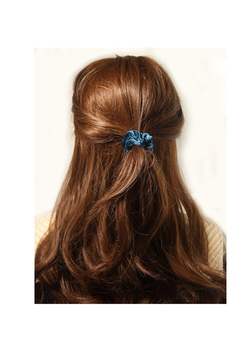 LFOUVRE Pack of 10 Small Velvet Scrunchies for Women Hair Accessories, Mini Thin Elastic Hair Ties, LFOUVRE Rubber Hair Bands for Thick Hair, Mini Scrunchies - Image 4