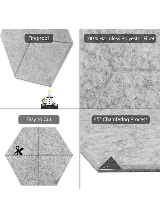 Relex 12 Pack Set Acoustic Foam Panels, Black Wedges Tiles Fireproof Soundproof Foam Sound Absorbing Noise Cancelling Panels for Recording Studios, Home, Offices Walls Ceiling - Image 4