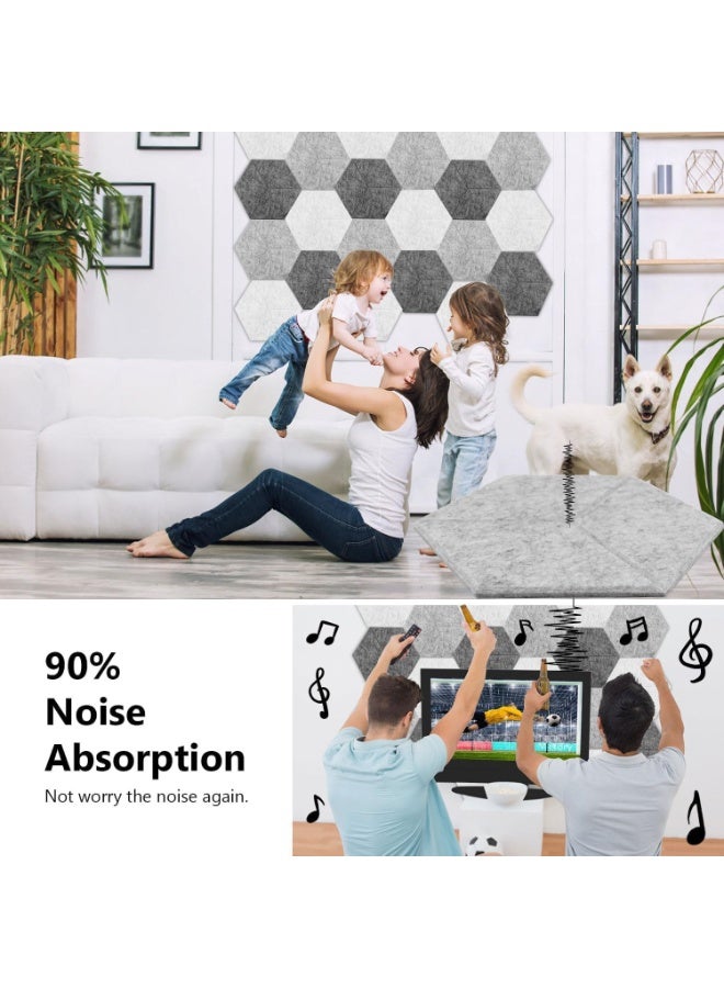 Relex 12 Pack Set Acoustic Foam Panels, Black Wedges Tiles Fireproof Soundproof Foam Sound Absorbing Noise Cancelling Panels for Recording Studios, Home, Offices Walls Ceiling - Image 5