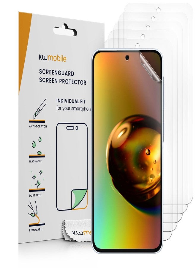 kwmobile Screen Protectors Compatible with Samsung Galaxy A36 5G Screen Protector - 6X Ultra-Clear Transparent Phone Films - Image 1
