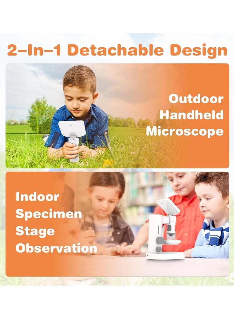 general Microscope for Kids Science Kits Kids Microscope Up to 1000X Zoom with Pocket Handheld Design HD Foldable Screen Educational Toys - Image 2