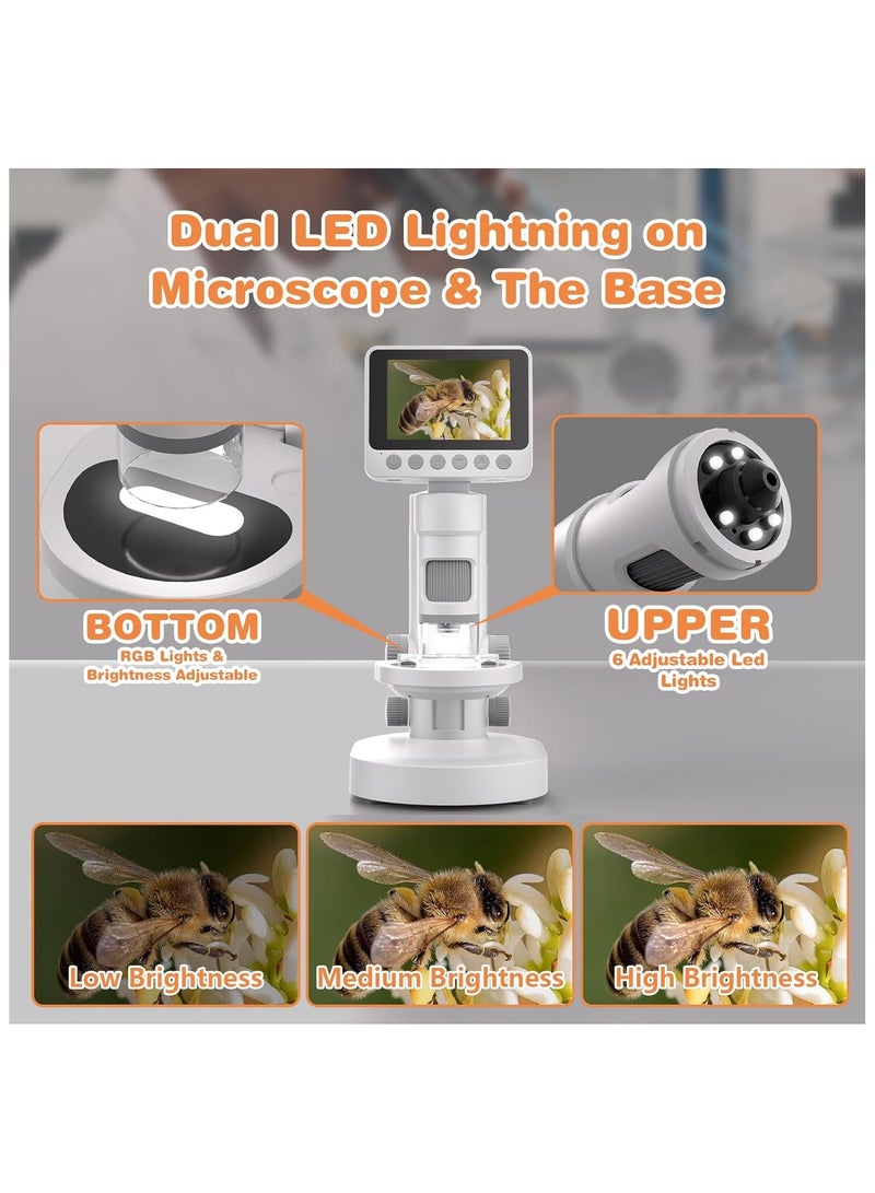 general Microscope for Kids Science Kits Kids Microscope Up to 1000X Zoom with Pocket Handheld Design HD Foldable Screen Educational Toys - Image 4