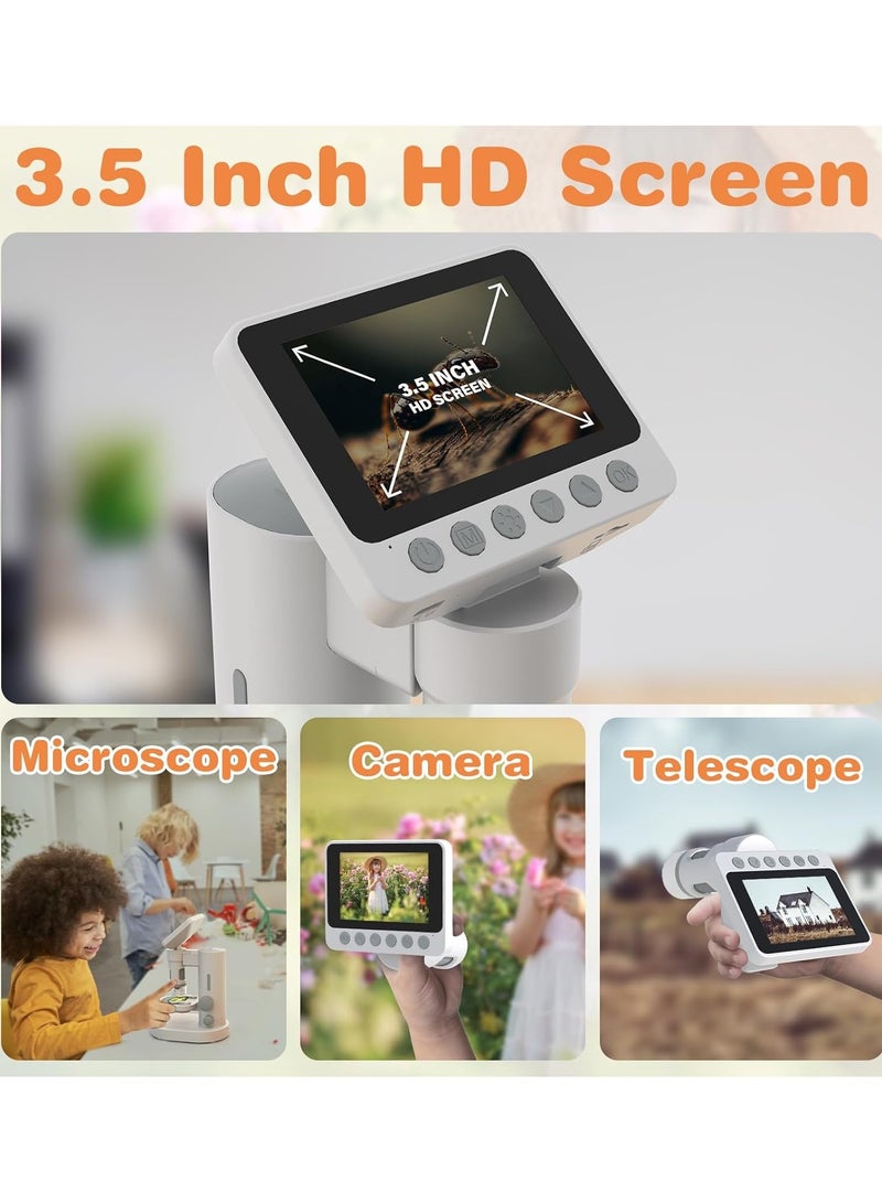 general Microscope for Kids Science Kits Kids Microscope Up to 1000X Zoom with Pocket Handheld Design HD Foldable Screen Educational Toys - Image 5