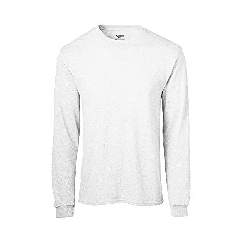 Soffe Mens Long-Sleeve Cotton T-Shirt, White, Large - Image 1