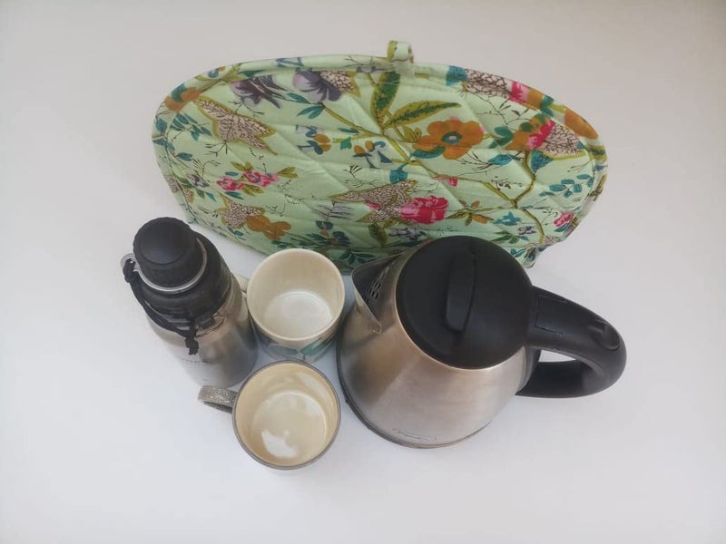 Malan Bai Mandala Tea Cozy Cover Paradise Green Hand Block Winter Tea Cozy Cotton Tea Kettle Warmer Pot Cover Hot Coffee Cover Handamde Kitchen Décor Brand: Malan Bai - Image 5