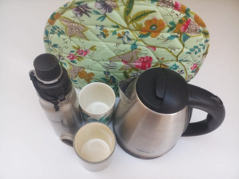 Malan Bai Mandala Tea Cozy Cover Paradise Green Hand Block Winter Tea Cozy Cotton Tea Kettle Warmer Pot Cover Hot Coffee Cover Handamde Kitchen Décor Brand: Malan Bai - Image 2