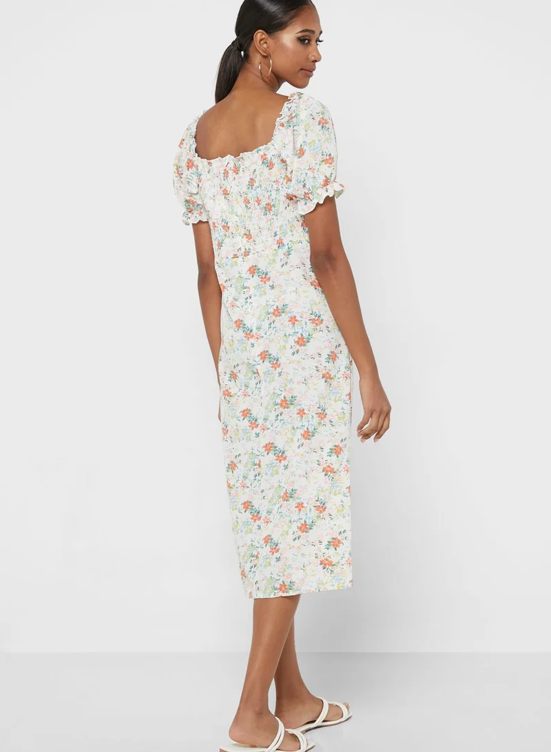 ELLA Printed Puff Sleeve Dress