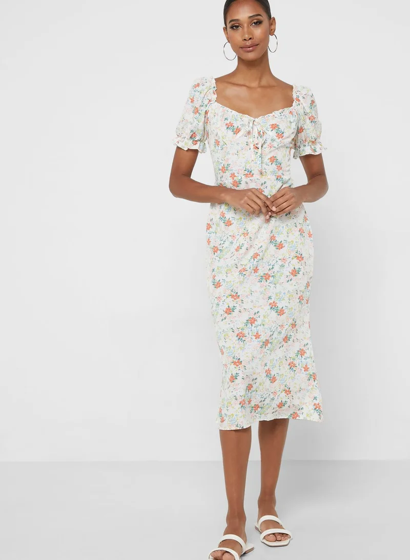 ELLA Printed Puff Sleeve Dress