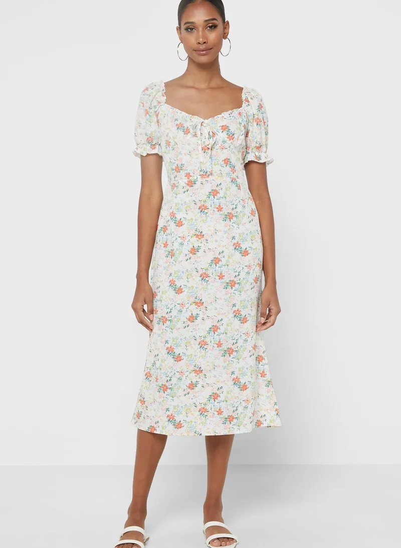 ELLA Printed Puff Sleeve Dress