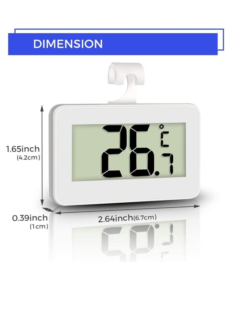 Barakah Digital Refrigerator Thermometer, 2 Pcs Waterproof Freezer Room Thermometer, High Precision Fridge Alarm Thermometer with Hook for Kitchen Home, Fahrenheit () or Celsius() - Image 2