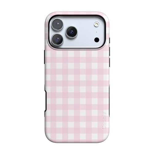 Casely iPhone 17 Pro Max Case | Pink Plaid | Sunday Best | Bold Protective Design | MagSafe Compatible Design - Image 1