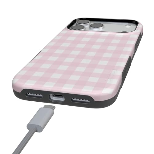 Casely iPhone 17 Pro Max Case | Pink Plaid | Sunday Best | Bold Protective Design | MagSafe Compatible Design - Image 5