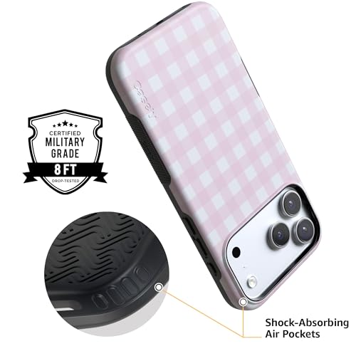 Casely iPhone 17 Pro Max Case | Pink Plaid | Sunday Best | Bold Protective Design | MagSafe Compatible Design - Image 4