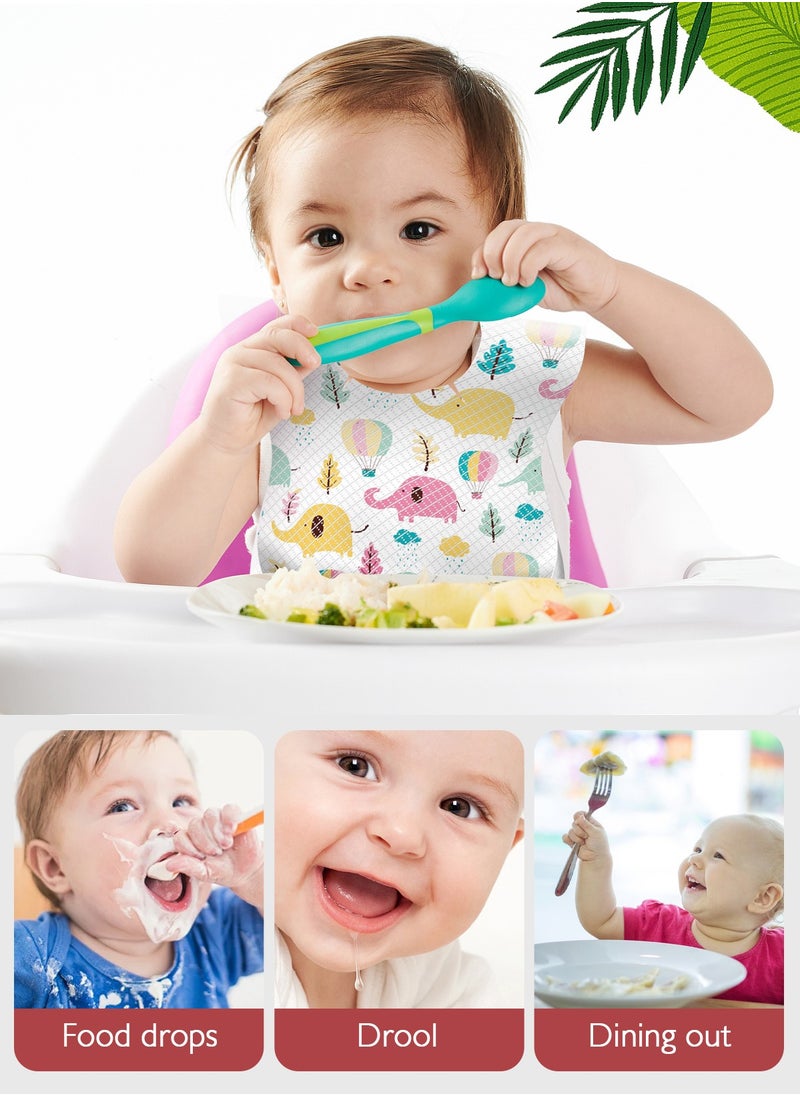 URbazaar 40 Pcs Baby Disposable Bibs Travel Feeding Bib- Leakproof Liner, Food Catcher Pocket for 6-18 Months Babies Toddlers  - Image 5