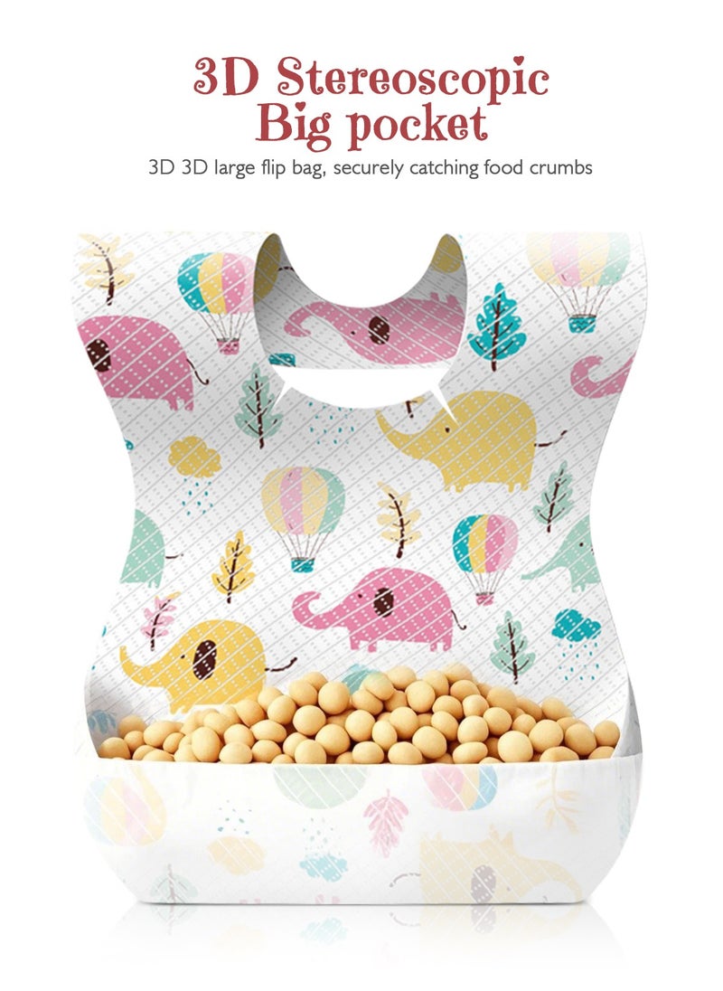 URbazaar 40 Pcs Baby Disposable Bibs Travel Feeding Bib- Leakproof Liner, Food Catcher Pocket for 6-18 Months Babies Toddlers  - Image 4