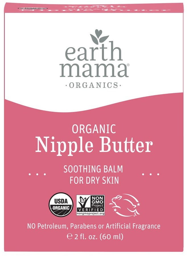 Earth Mama Organic Nipple Butter Breastfeeding Cream, Lanolin-Free, Safe for Nursing & Dry Skin, Non-GMO Project Verified, 2 Fl Oz  - Image 1