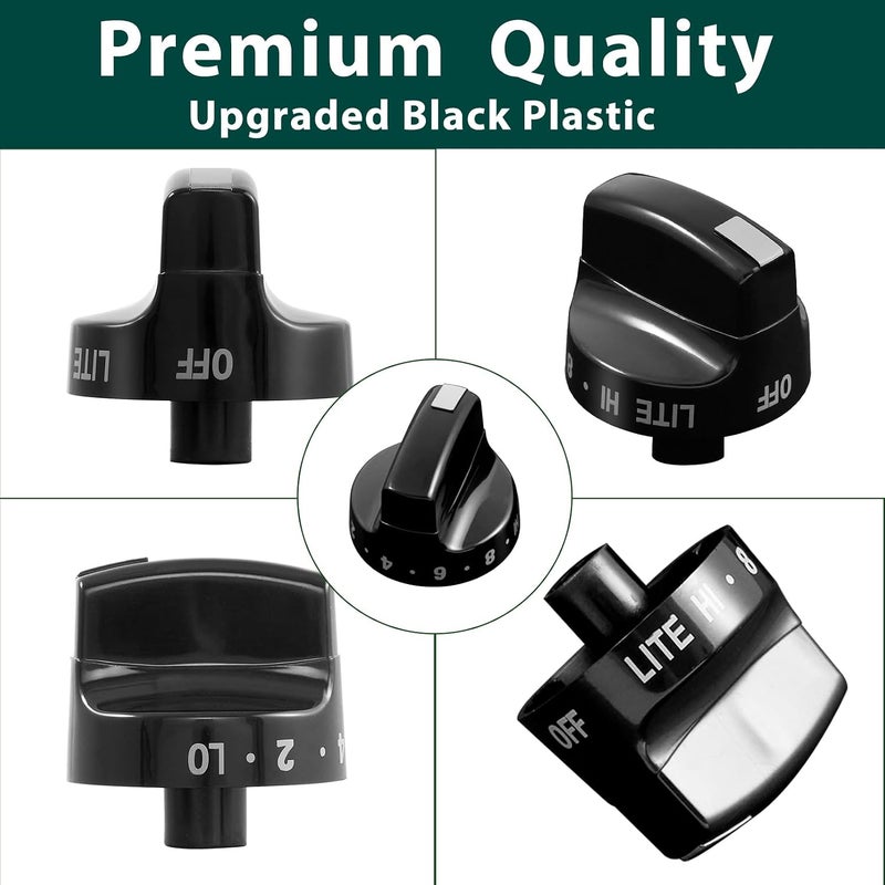 Anniparts 3162184 Stove Knobs Replacement Parts for Frigidaire Kenmore Oven Gas Cooktop Range Knobs Elite 79078733406 Black Plastic Stove Top Knob 316218401 Burner Knobs 1 Pcs - Image 4