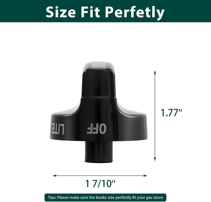 Anniparts 3162184 Stove Knobs Replacement Parts for Frigidaire Kenmore Oven Gas Cooktop Range Knobs Elite 79078733406 Black Plastic Stove Top Knob 316218401 Burner Knobs 1 Pcs - Image 2