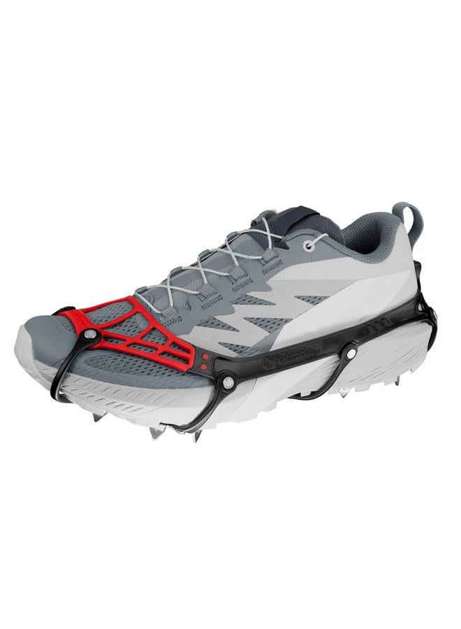 Kahtoola MICROspikes Ghost Winter Footwear Traction, Ultralight Ice Grips with 12 Spikes for Trail Running, Hiking & Walking on ICY & Mixed Terrain - Lava - Large - Image 1