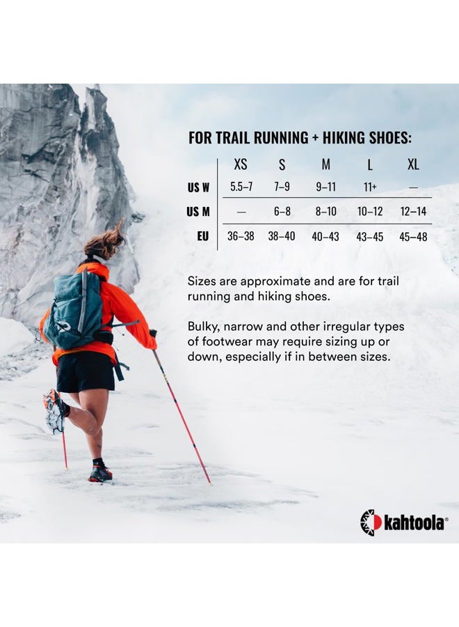 Kahtoola MICROspikes Ghost Winter Footwear Traction, Ultralight Ice Grips with 12 Spikes for Trail Running, Hiking & Walking on ICY & Mixed Terrain - Lava - Large - Image 5