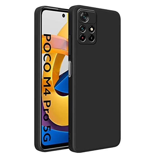 LIRAMARK Silicone Soft Back Cover Case for Mi Redmi Note 11T 5G / Poco M4 Pro 5G/ Note 11 5G (Silicone Black) - Image 1