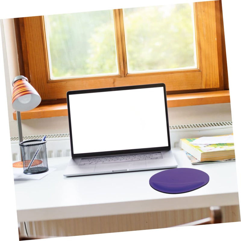 Ergonomic Mouse Pad With Wrist Support Non Slip Office Use 2 Pack Black Purple - Image 5