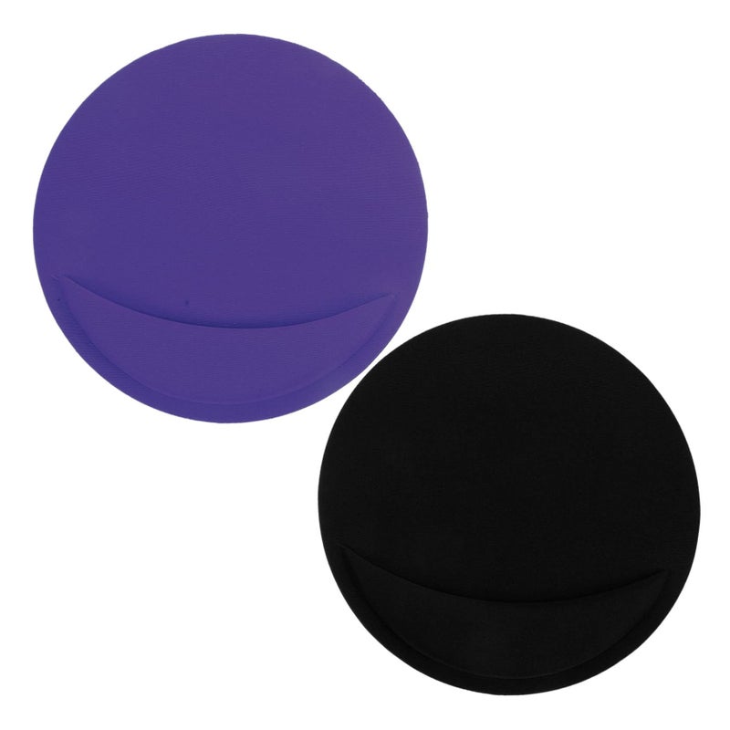 Ergonomic Mouse Pad With Wrist Support Non Slip Office Use 2 Pack Black Purple - Image 2