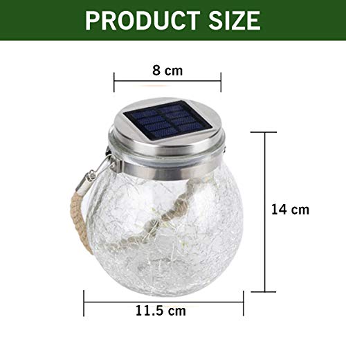 Epyz Solar Light Outdoor Garden Home Waterproof Hanging Crackle Jar Light for Party Christmas Decoration Lights [ Pack of 2, Warm Yellow Light,20LED ] - Image 5
