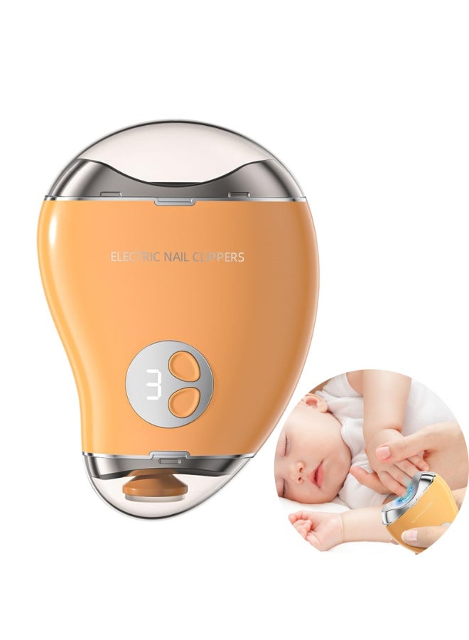مقلم أظافر كهربائي آلي بثلاث مستويات سرعة وخزان تخزين قصاصات الأظافر، بشاشة رقمية LCD وقابل للشحن عبر USB، مناسب للأطفال والكبار وكبار السن - Image 1