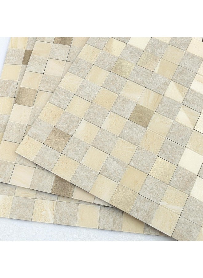 Benice BeNice Peel and Stick Backsplash for Kitchen Mosaic Tile Backsplash, Adhesive Wall Tile Stickers Peel and Stick Bathroom Tile Shower Tile Waterproof(5sheets,Beige)  - Image 1