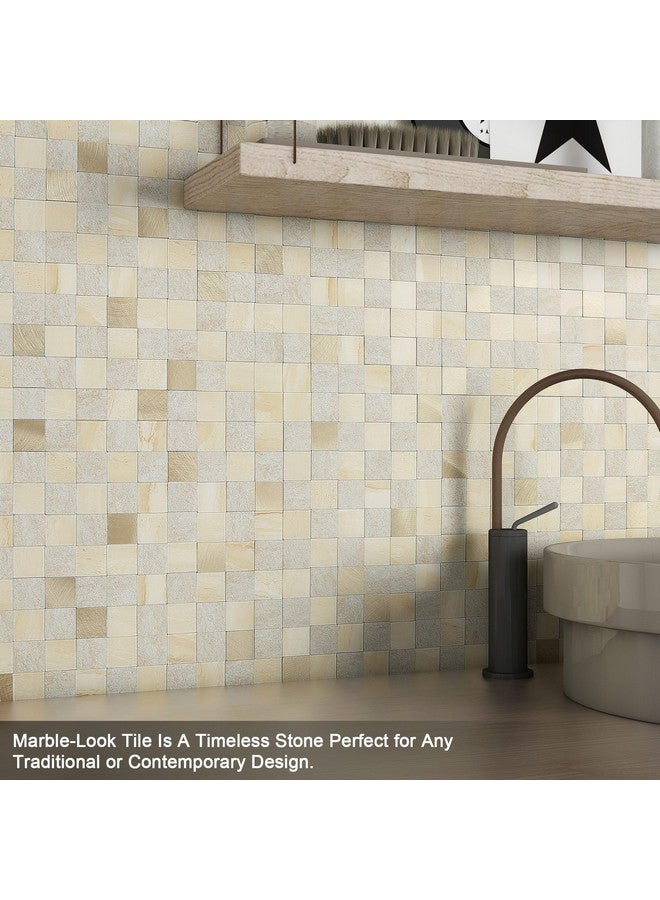 Benice BeNice Peel and Stick Backsplash for Kitchen Mosaic Tile Backsplash, Adhesive Wall Tile Stickers Peel and Stick Bathroom Tile Shower Tile Waterproof(5sheets,Beige)  - Image 3