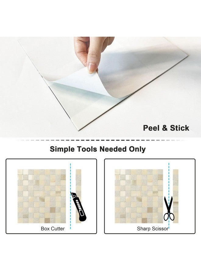 Benice BeNice Peel and Stick Backsplash for Kitchen Mosaic Tile Backsplash, Adhesive Wall Tile Stickers Peel and Stick Bathroom Tile Shower Tile Waterproof(5sheets,Beige)  - Image 5