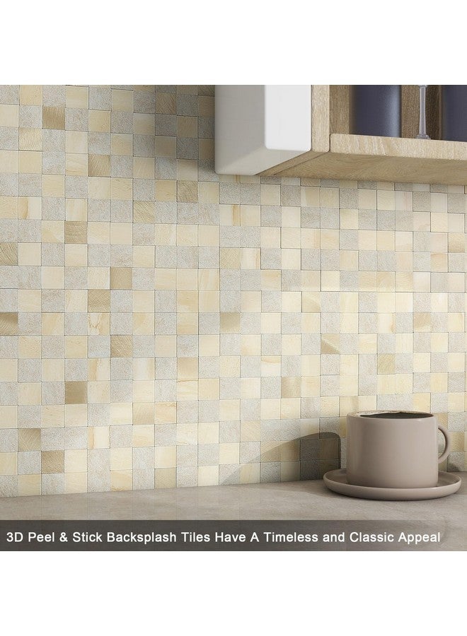 Benice BeNice Peel and Stick Backsplash for Kitchen Mosaic Tile Backsplash, Adhesive Wall Tile Stickers Peel and Stick Bathroom Tile Shower Tile Waterproof(5sheets,Beige)  - Image 4