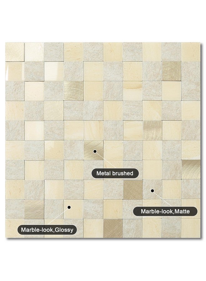 Benice BeNice Peel and Stick Backsplash for Kitchen Mosaic Tile Backsplash, Adhesive Wall Tile Stickers Peel and Stick Bathroom Tile Shower Tile Waterproof(5sheets,Beige)  - Image 2