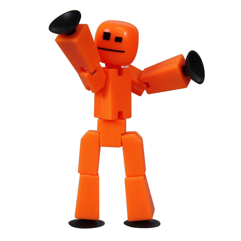 Zing StikBot Single Pack - Includes 1 StikBot - Collectible Action Figures and Accessories, Stop Motion Animation, Ages 4 and Up (Red Orange) - Image 1