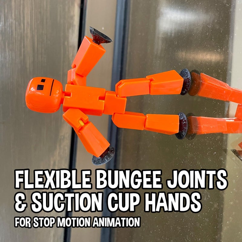 Zing StikBot Single Pack - Includes 1 StikBot - Collectible Action Figures and Accessories, Stop Motion Animation, Ages 4 and Up (Red Orange) - Image 4