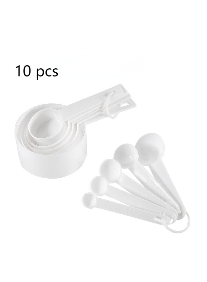 طقم ملاعق قياس بلاستيكية من 10 قطع أبيض آمن - Image 1