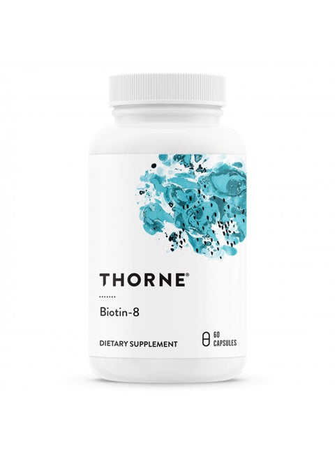 Thorne Biotin 8 - Vitamin B7 (Biotin) for Healthy Hair, Nails, and Skin - 60 Capsules