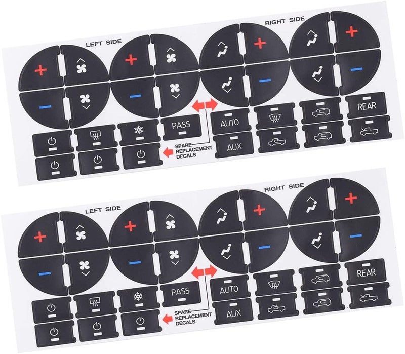 AC Dash Button Stickers Repair Kit for GM GMC Chevy Tahoe and Buick Vehicles (2007-2015) - Image 2