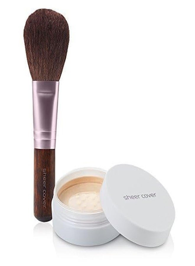 Sheer Cover Perfect Shade - Mineral Foundation Makeup Kit w/ Free Brush - Light/Fair Shade - Powder Makeup, Best Full Coverage Foundation 4 Grams - Image 2
