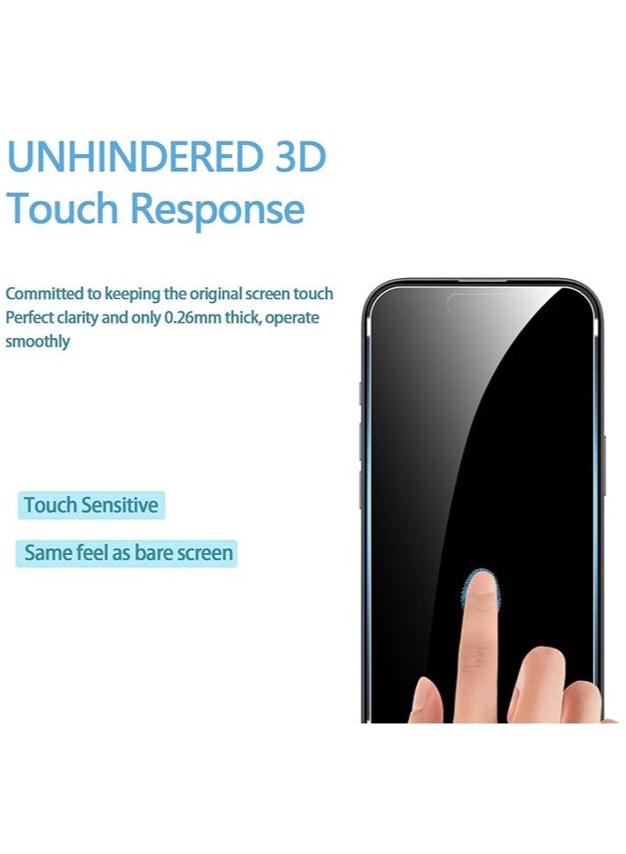 【2+2 Packs】 for iPhone 16 Screen Protector Tempered Glass Film with Camera Lens Protector Clear and Traceless. Provide good protection for your phone screen and lens against scratches and breakage - Image 3