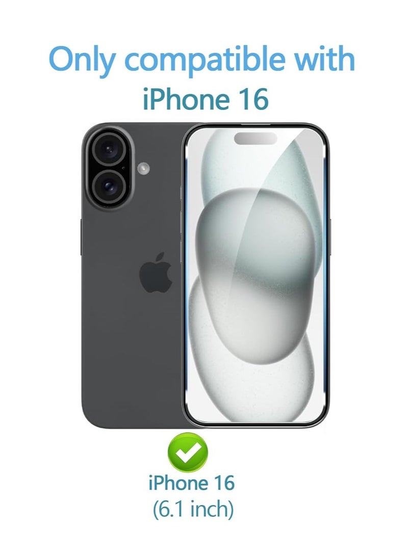 【2+2 Packs】 for iPhone 16 Screen Protector Tempered Glass Film with Camera Lens Protector Clear and Traceless. Provide good protection for your phone screen and lens against scratches and breakage - Image 2