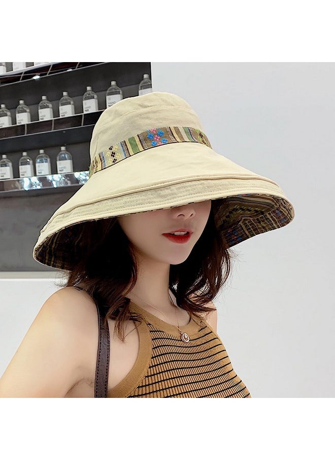 Huamulan - Women Wide Brim Sun Hats Summer Bohemian Beach Fishing Hat Uv Protection For Hiking Garden Travel Lawn Work Chin Strap - Image 1