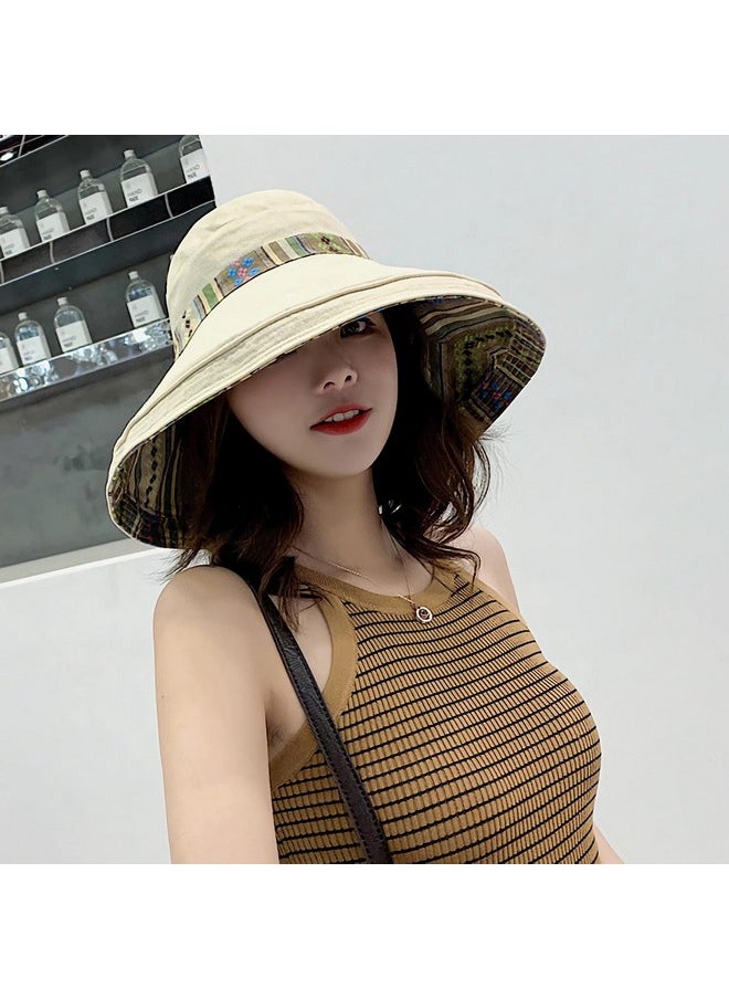 Huamulan - Women Wide Brim Sun Hats Summer Bohemian Beach Fishing Hat Uv Protection For Hiking Garden Travel Lawn Work Chin Strap - Image 1