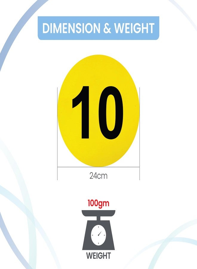 GISCO Sequence Spot Markers 9.5 Inch, Non Slip Rubber Agility Markers, Flat Markers for Sports Speed Agility Training and Drills, Kids Learning |1-10 Number Printed Circle Marker | Pack of 10 - Image 3
